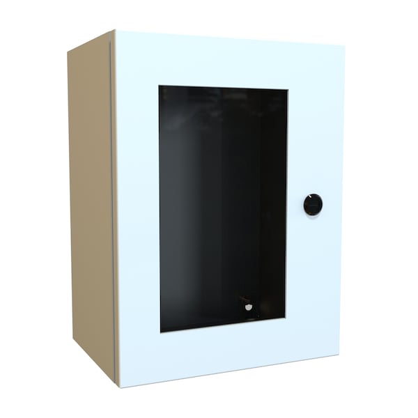 Hammond 1/4 Turn Latch Electrical Enclosures, 16 in H, 8 in D, 12 in W, 3R, 12, 4, Steel EN4SD16128WLG - main